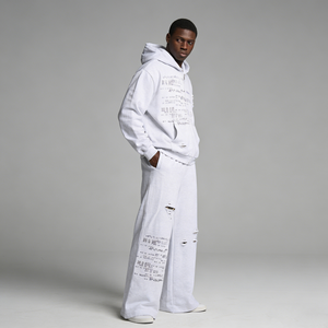 Tuta da Uomo Personalizzata con Logo Ricamato Leopardato, Effetto Vissuto, Traspirante, con Cerniera e Stampa DTG, Stile Streetwear - Product Image 1