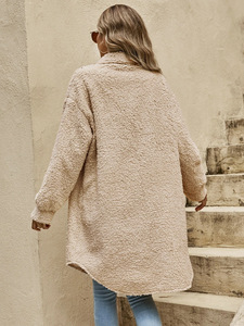 Veste en flanelle matelassée à manches longues pour femmes, veste en sherpa respirante, boutons, taille <span class=keywords><strong>XL</strong></span> pour l'<span class=keywords><strong>hiver</strong></span> - Product Image 5