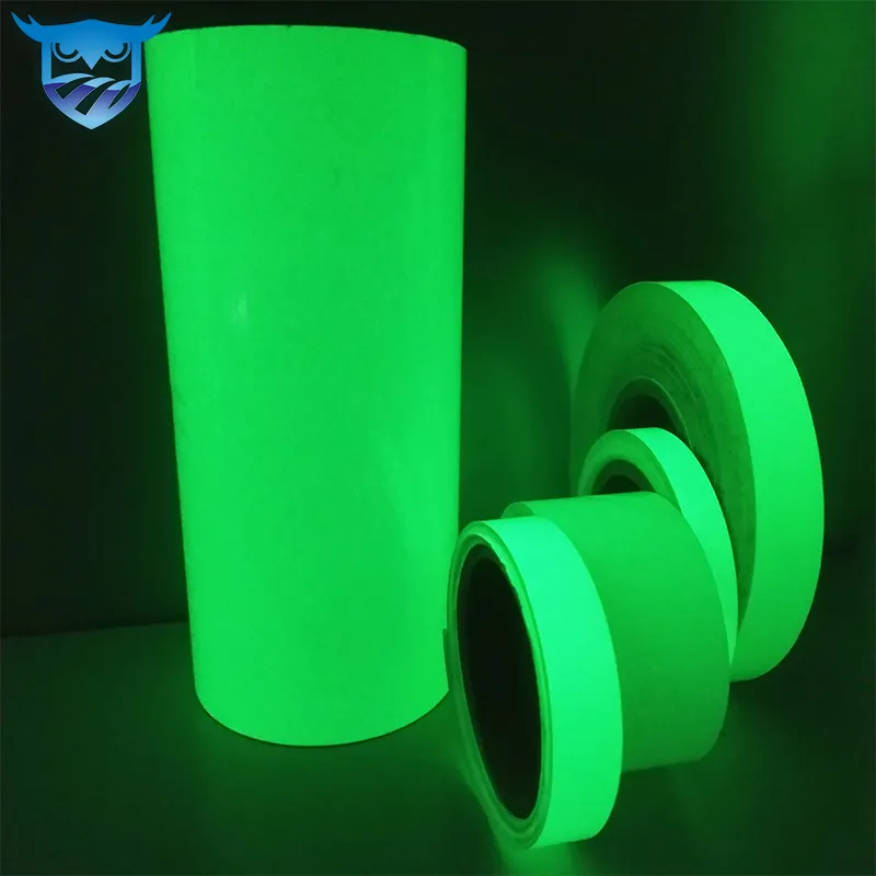 Lámina adhesiva de pvc para uso en interiores, rollo de cinta adhesiva con brillo verde en la oscuridad para uso en interiores