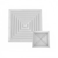 Diffuseur de plafond à tourbillon à motif radial pour climatisation avec pales fixes et conduit flexible