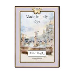 Beltrami Photo <b>Frame</b> 4x6 Real Silver Plated Made In Italy Roma Butterfly Decorative <b>Metal</b> <b>Frame</b> - Product Image 1