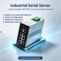 Serveur série 1 port DIN-Rail, passerelle RS485 vers Modbus TCP, COM virtuel transparent, 12-24V DC, pour systèmes IIoT et SCADA