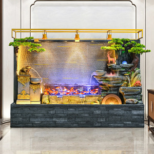 Fontaine d'eau rocailleuse Quanfangyuan 110-230V pour intérieur, décoration de salon, élément aquatique écologique - Product Image 1