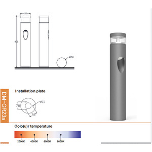 Lampu <span class=keywords><strong>Bollard</strong></span> Taman Luar Ruangan Tahan Air IP65 Aluminium Murah 14W 19W 24W untuk Jalan Setapak dan Taman - Product Image 1