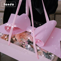 Boîtes à fleurs en PVC pliables Tondo 2022 pour fleuristes, boîtes à fleurs papillon, emballage cadeau pour la fête des mères