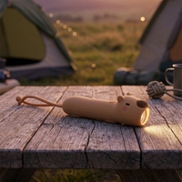Mini lampe de nuit LED créative suspendue en silicone en forme d'animal, rechargeable par USB, lampe torche portable assortie, pour le camping et porte-clés pour enfants