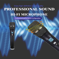Microphone de conférence sans fil professionnel UHF à 8 canaux avec écran LCD et récepteur à condensateur