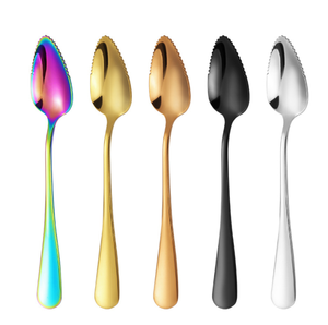 Espátula de Acero Inoxidable DFK0319, Espátula Dentada para Frutas, Cuchara Creativa de Acero Inoxidable para Comer Pastel y Postre - Product Image 1