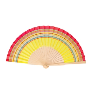 Proveedor de Primera Categoría, Personalización de Fábrica, Abanico Plegable de Madera Maciza y Tela de 23 CM, Abanico Artesanal de Madera y Tela con Correa - Product Image 3