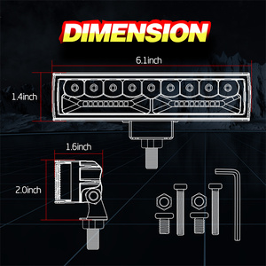 Feux de brouillard avant Side Shooter feux de recul arrière <span class=keywords><strong>6</strong></span> pouces lumière de barre lumineuse LED pour remorque de camionnette tout-terrain - Product Image 6