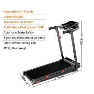 Tapis roulant pliable YUNPAO, nouveau modèle, pour la maison, pour la course à pied, la marche, le jogging, avec inclinaison automatique de 0 à 15% - Product Image 6