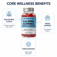 Gommes Apaisantes Ashwagandha L-Théanine Marque Privée Anti-Stress Humeur Vegan Sans Sucre Camomille GABA 60