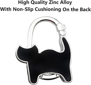 Metal El Sanatları Şık TopHomer Karikatür Kedi Tasarımlı Katlanabilir El Çantası Taşınabilir Askı Mini Katlanır Çanta Masa Kancası Tutucu - Product Image 3