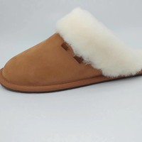 Chaussons classiques chauds en véritable fourrure de mouton et cuir de vachette pleine fleur, best-seller, avec support d'échantillons