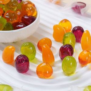 Gomitas <span class=keywords><strong>de</strong></span> Fruta Pelada con Sabor a Durazno Multicolor <span class=keywords><strong>de</strong></span> Alta Calidad, Empaquetadas Individualmente en Bolsa, Caramelos <span class=keywords><strong>de</strong></span> Frutas 3D, Personalización OEM - Product Image 3