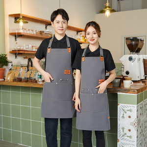 Có thể điều chỉnh cổ chống vết bẩn làm việc tạp dề bền tái sử dụng Polyester nhà bếp BIB thời trang không tay số lượng lớn tùy chọn tùy chỉnh - Product Image 5