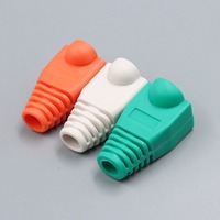 Funda Protectora de Goma para Conector RJ45 Cat5 Cat5e Cat6 Cat6a, Tapón para Cable de Red e Internet, Alivia la Tensión, Color Rojo