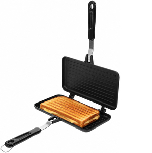 Popular Portable Sandwich Cake Mold Aluminium Roasting Pan Outdoor Use Two Side Breakfast Sandwich Grill Pan - Product Image 1