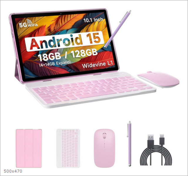 CP20GOLD 10-Inch Rockchip Android 15 Tablet 18GB RAM 128GB Storage 5G WiFi 2MP+8MP Camera Pen Keyboard IPS Gaming Educational