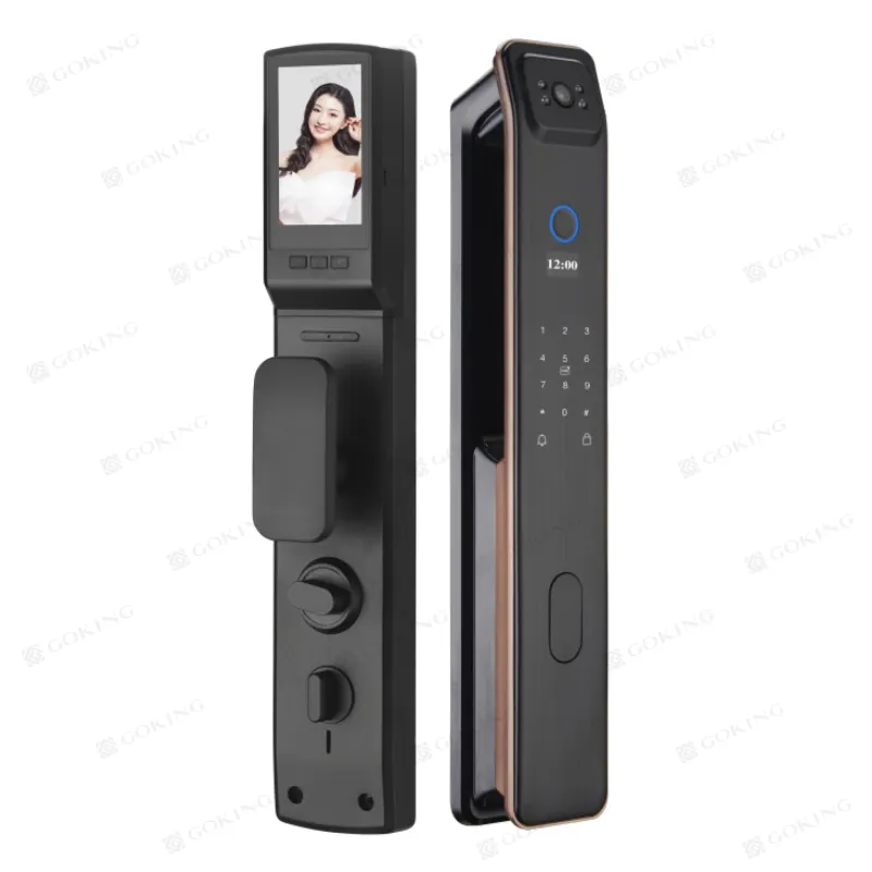 Goking cheap price security electronic door locks camera for homes digital tuya app remote control fingerprint front door locks