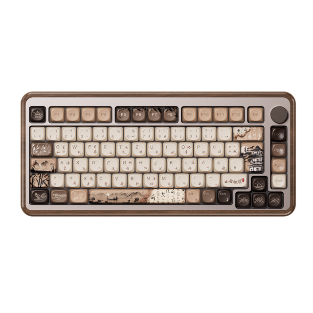 AKKO MU02 Mountain Seclusion Wooden Mechanical Keyboard 75% RGB Backlit for 5.0 4000mAh Battery Hot-Swap Custom OEM