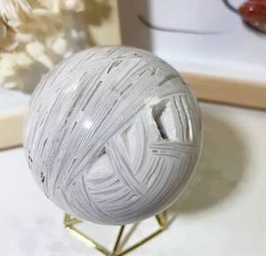 Wholesale High Quality <strong>Crystal</strong> Crafts Natural Inspired White Mexico Agate <strong>Crystal</strong> <strong>Geode</strong> Ball Halloween Decorations - Product Image 4