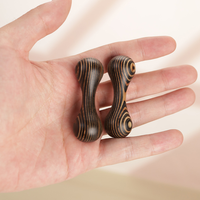 Haltère de doigt en bois de zèbre massif, petit modèle, portable, pour l'exercice quotidien et la musculation des articulations et des poignées