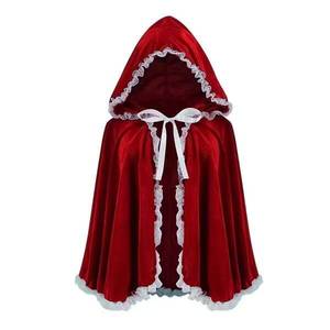 European and American Anime Riding <b>Hood</b> Cosplay Costume Hooded Cape with Red <b>Cloak</b> Lace for Party Stage Performance - Product Image 4