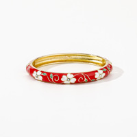 Aksesoris Pesta Wanita Gaya Cina Retro Berlapis Emas Lukisan Enamel Desain Geometris Sederhana Grosir Drop Oil