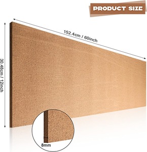 <span class=keywords><strong>Bacheca</strong></span> in Sughero Ecologica Autoadesiva 60\" X 12\" Spessore 8 mm Mini Pannello Murale Senza Cornice con Puntine - Product Image 2