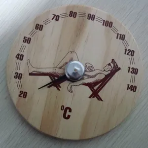 Termômetro de sauna em bela forma redonda e impressão