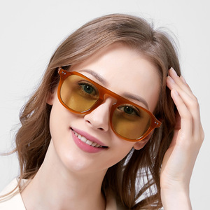Lunettes de soleil tendance et abordables unisexe, monture ronde noire, protection UV400, charnière en métal, verres PC acrylique, modèle FH503394 de la marque Fashion Mi Nail FH, vente en gros - Product Image 2