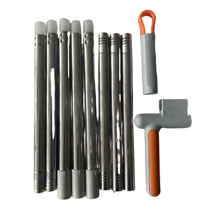Ensemble balai et pelle avec tête rotative à 180 degrés, manche multi-sections pour réduire les frais de transport, conception ergonomique - Product Image 2