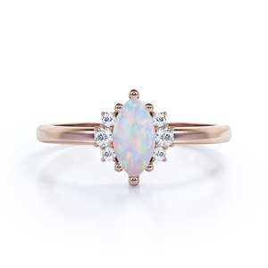 Bagues en argent Sterling 925, promesse Unique, <span class=keywords><strong>opale</strong></span> Rare et délicate, <span class=keywords><strong>pierre</strong></span> <span class=keywords><strong>de</strong></span> mariage, d'anniversaire et <span class=keywords><strong>de</strong></span> <span class=keywords><strong>naissance</strong></span> - Product Image 1