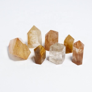 หินคริสตัลบำบัดหินกึ่งมีค่ารูไทล์จุด<span class=keywords><strong>หอ</strong></span>คอยไม้กายสิทธิ์สำหรับตกแต่งบ้าน - Product Image 5