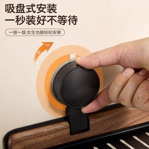 Étagère de salle de bain rectangulaire en bois de noyer avec ventouse, gain de place, durable, pour rangement sous robinet ou sous vasque - Product Image 2