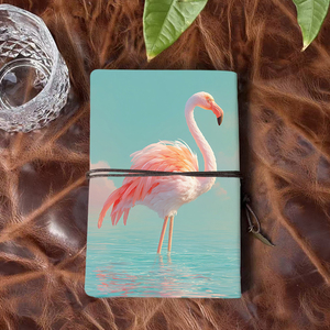 Carnet d'école A6 fait main idéal pour les étudiants en littérature, idéal pour l'analyse de livres et <span class=keywords><strong>le</strong></span> suivi des thèmes avec Pink Flamingo <span class=keywords><strong>Stan</strong></span> - Product Image 3