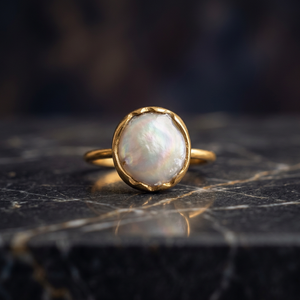 Bague Classique en Argent Sterling 925 avec Pierres Précieuses RAMAVATI GEMS pour Femme, Perle Naturelle Plaqué Or 18K, Tendance, Usage Quotidien, Cadeau de Mariage - Product Image 3