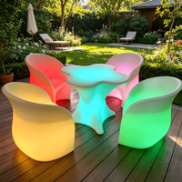 Meubles de jardin lumineux à LED solaires pour mariages, fêtes, événements en plein air, meubles lumineux colorés à LED