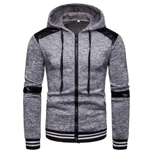 New Wholesale Casual Sport Color Block <b>Zipper</b> Long Sleeves <b>Hoodie</b> low Price <b>hoodie</b> for men - Product Image 1