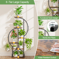 Support pour plantes avec lampe de culture LED à spectre complet à 2 têtes, étagère d'angle double arc en bois et métal de 47 pouces, étagère intérieure