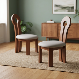 Chaise de salon moderne en bois avec siège rembourré gris et dossier ergonomique solide pour l'ameublement de la maison - Product Image 2