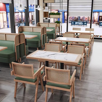 Ensemble de table et de chaises de salle à manger modernes en bois massif pour cafés, restaurants et hôtels