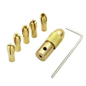 Acessórios de moagem elétrica 3.2mm-0.5mm Mini Broca Latão Pinça Chuck Para Dremel Rotary Tool Gravura Caneta Núcleo De Cobre