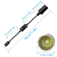 USB-C 5V sampai 12V pemantik rokok mobil soket Cig voltase langkah kabel catu daya untuk berkendara perekam GPS Dashcams