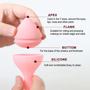 2 In 1 doppio testone In Silicone a forma di sirena per il trucco In polvere sfoglia applicatore cosmetico sbuffo per fondotinta Non In lattice Set di spugna per il trucco