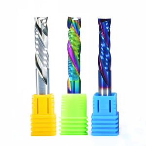 <span class=keywords><strong>Fraise</strong></span> à compression en carbure à 6 cannelures, revêtement Tin-Altin 8 mm, personnalisable OEM, pour le bois, portée 4-10 mm - Product Image 1