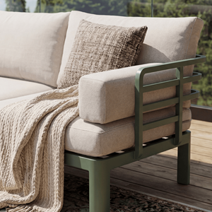 Ensemble de mobilier d'extérieur en aluminium KD pour balcon, imperméable, avec canapé d'angle et chaise longue – Vente en gros - Product Image 2