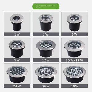 ไฟ LED ฝังพื้นสำหรับสวนกลางแจ้งแบบฝังไฟกระแสตรง DC AC 12แบบกลม6W