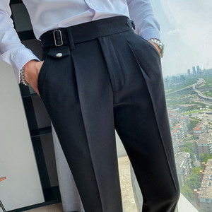 Hot Sell 2025 New Men's <b>Business</b> Small Dress Pants Casual Fashion Solid Color Casual Pants - Product Image 2
